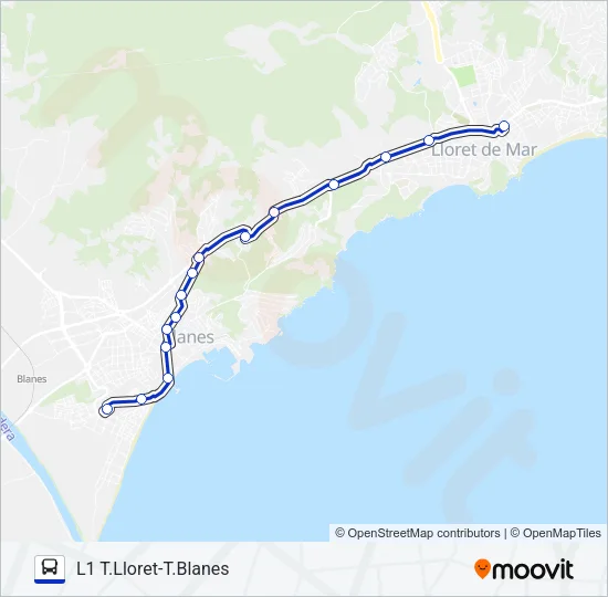 L1 LLO/BLA Bus Line Map