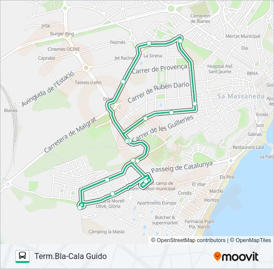 L2 BL/URBÀ Bus Line Map