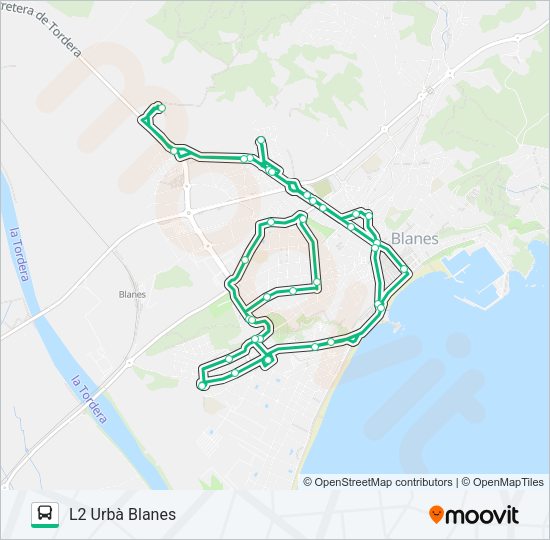 L2 BL/URBÀ Bus Line Map