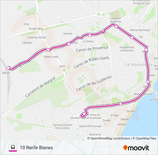 L4 BLA-REN Bus Line Map