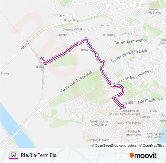 L4 BLA-REN Bus Line Map