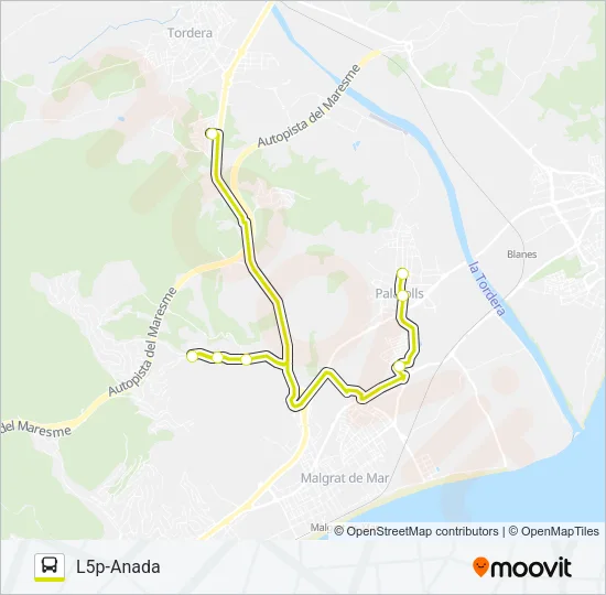 L5PALAFOLL Bus Line Map