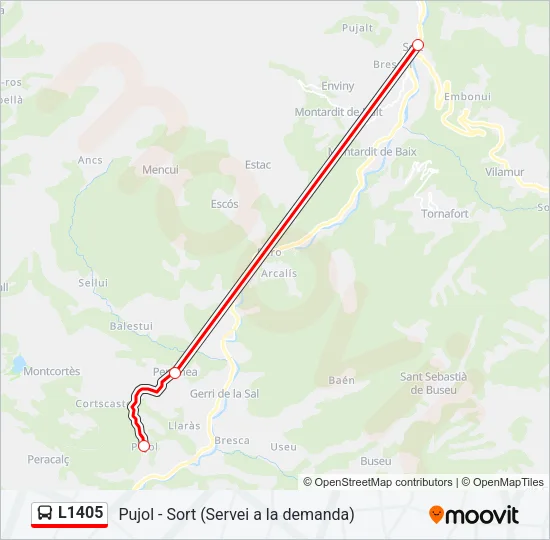 L1405 Bus Line Map