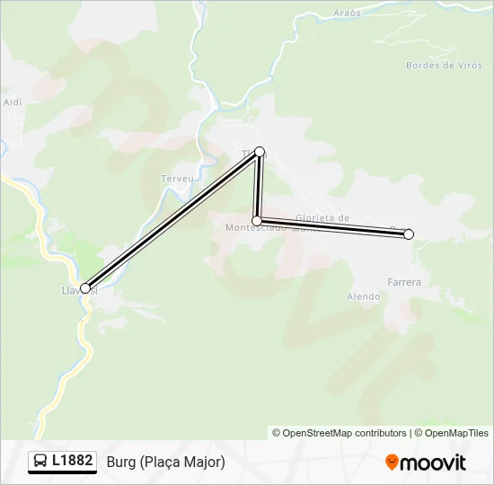 L1882 bus Mapa de línia