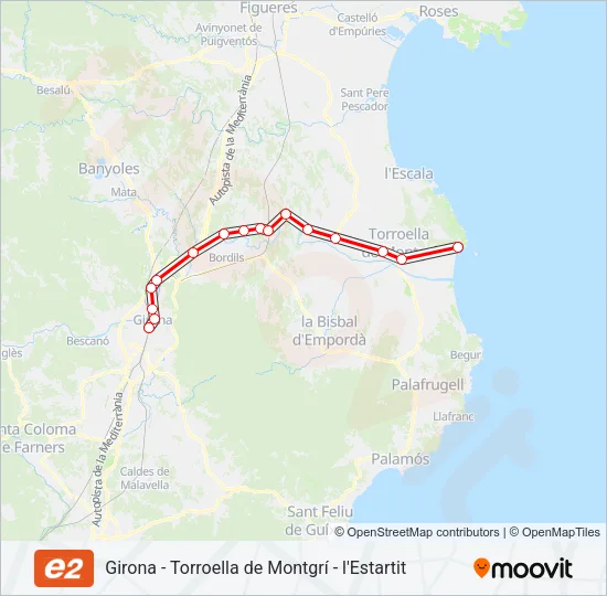 E2 Bus Line Map