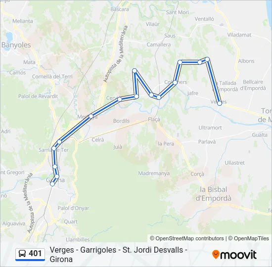 401 Bus Line Map