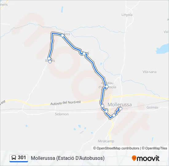 301 Bus Line Map