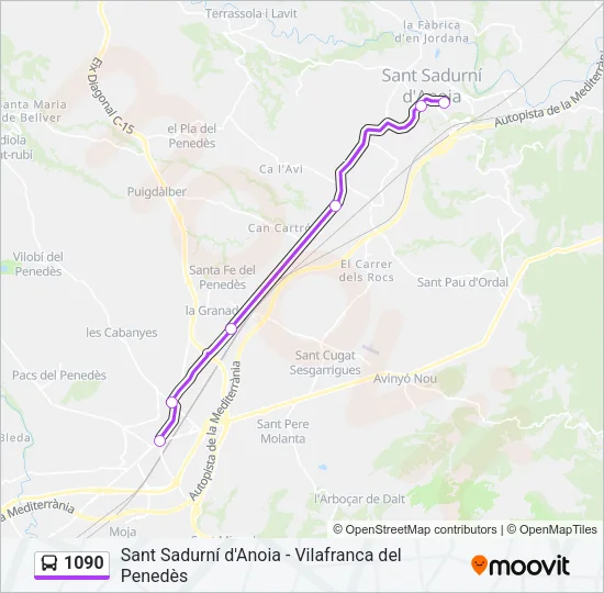 1090 Bus Line Map