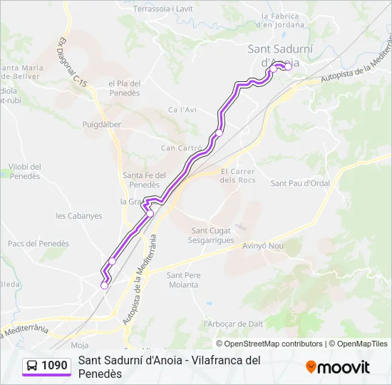 1090 Bus Line Map