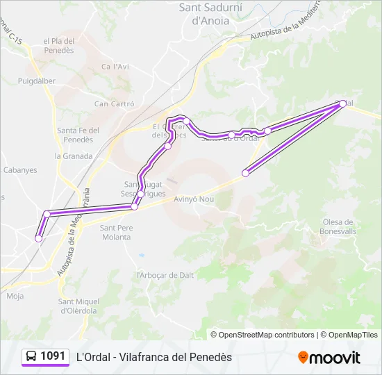 1091 Bus Line Map
