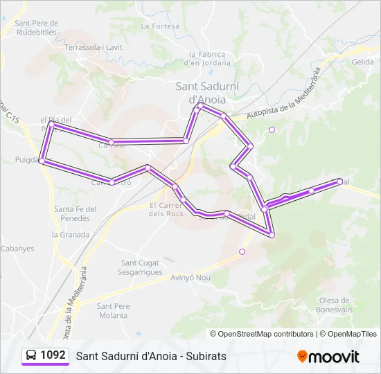 1092 Bus Line Map