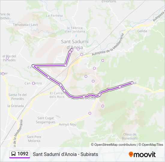 1092 Bus Line Map