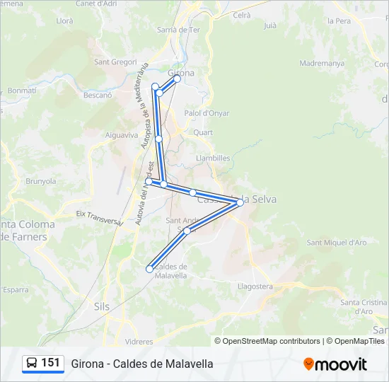 151 Bus Line Map