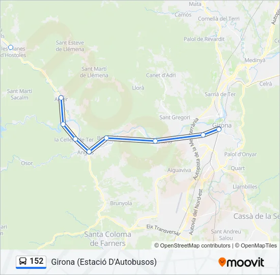 152 Bus Line Map