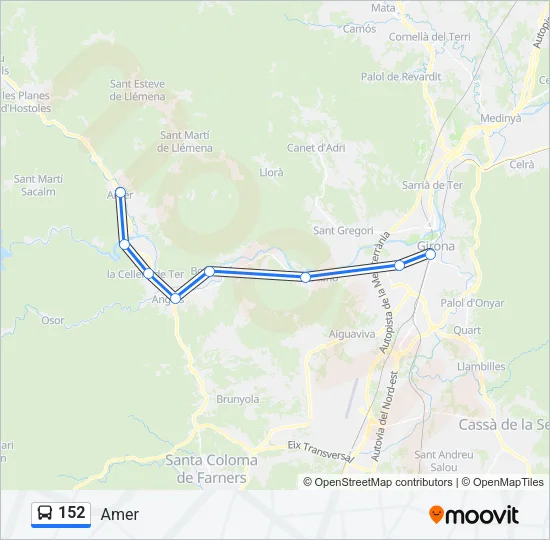 152 Bus Line Map