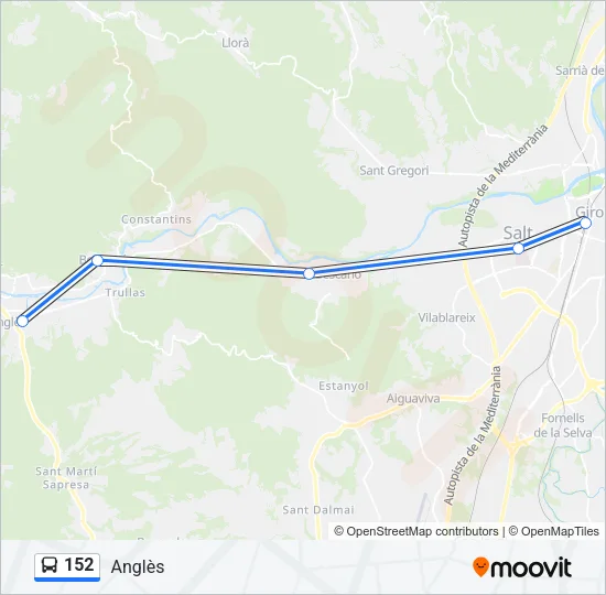 152 Bus Line Map