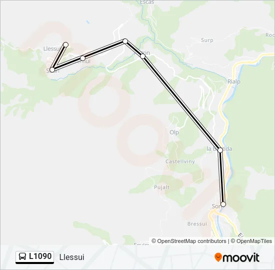 L1090 Bus Line Map