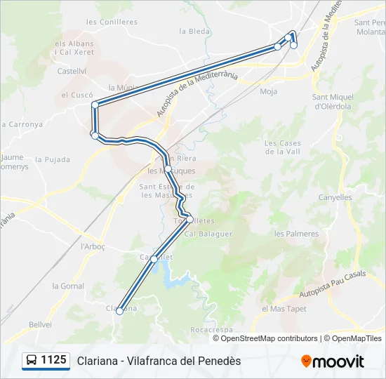 1125 Bus Line Map