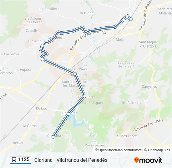 1125 Bus Line Map