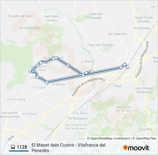 1128 Bus Line Map