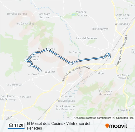 1128 Bus Line Map