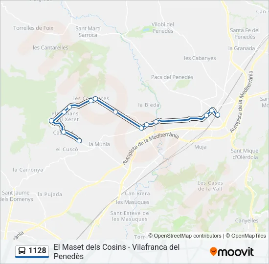 1128 Bus Line Map
