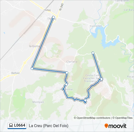 L0664 Bus Line Map