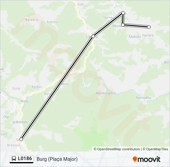 L0186 bus Mapa de línia