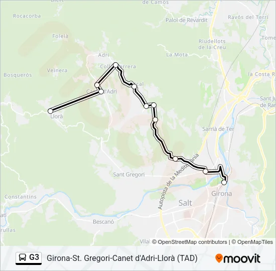 G3 Bus Line Map