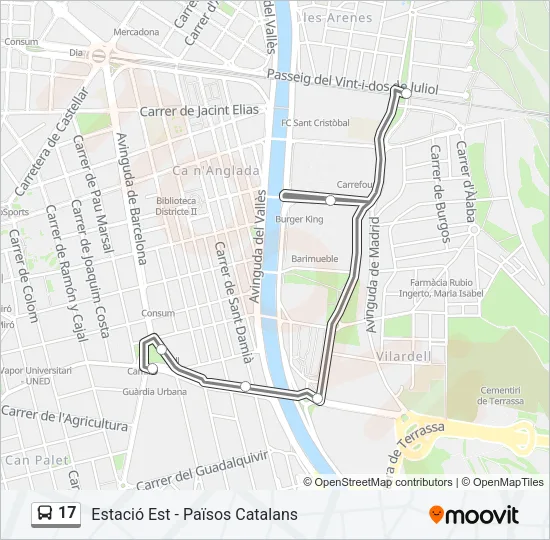 17 Bus Line Map