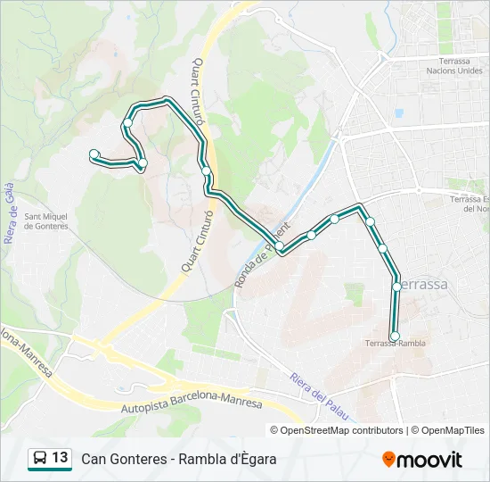 13 Bus Line Map