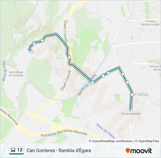 13 Bus Line Map