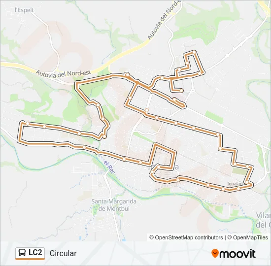 LC2 Bus Line Map