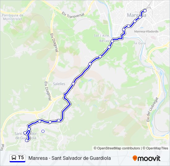 T5 Bus Line Map