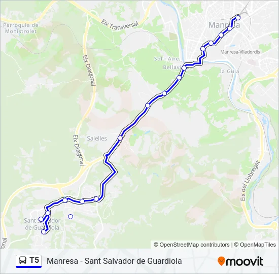 T5 bus Mapa de línia