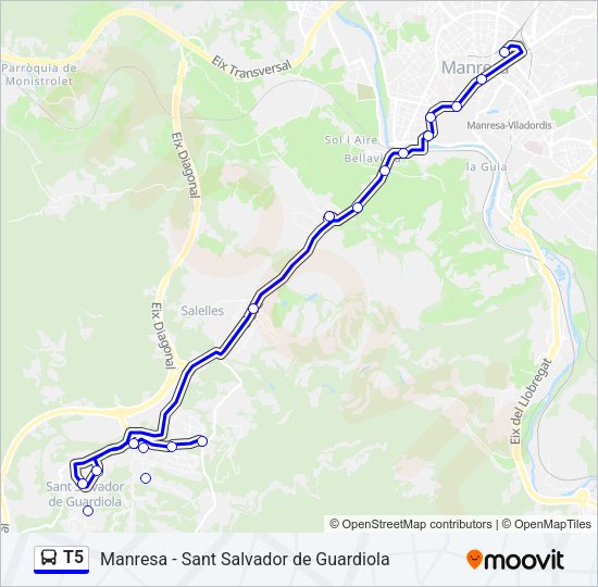 T5 Bus Line Map