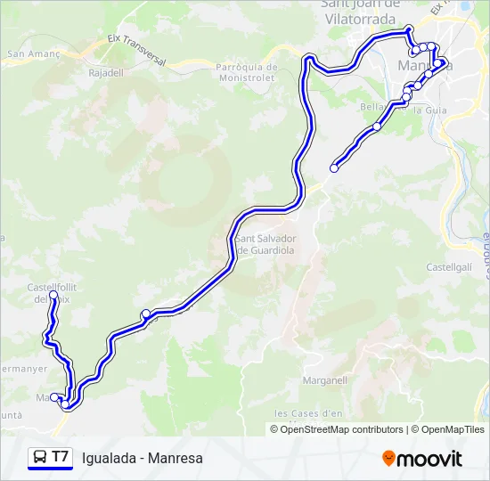 T7 Bus Line Map