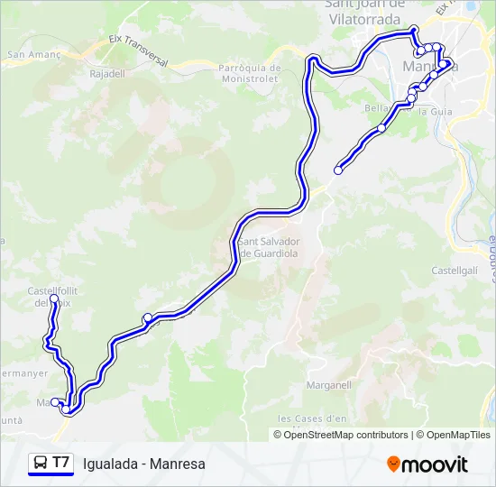 T7 Bus Line Map