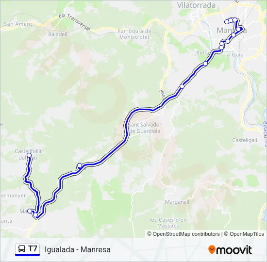 T7 Bus Line Map