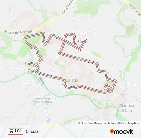 LC1 Bus Line Map
