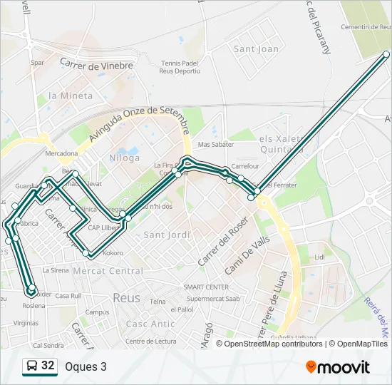 32 Bus Line Map