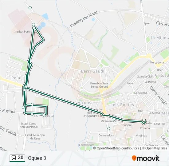 30 Bus Line Map