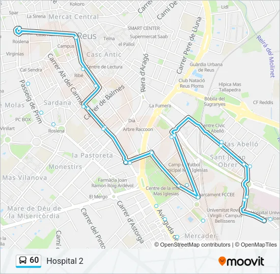 60 Bus Line Map