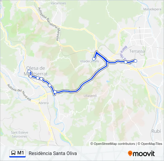 M1 Bus Line Map