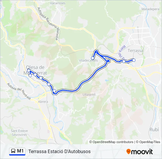 M1 Bus Line Map