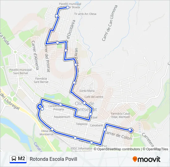 M2 Bus Line Map