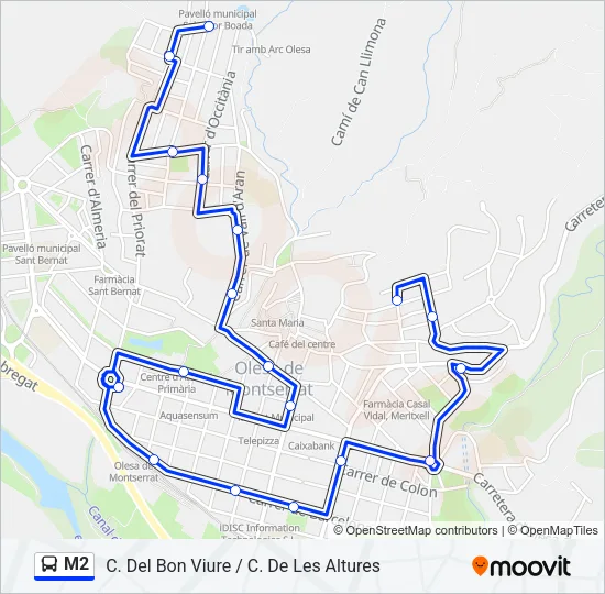 M2 Bus Line Map