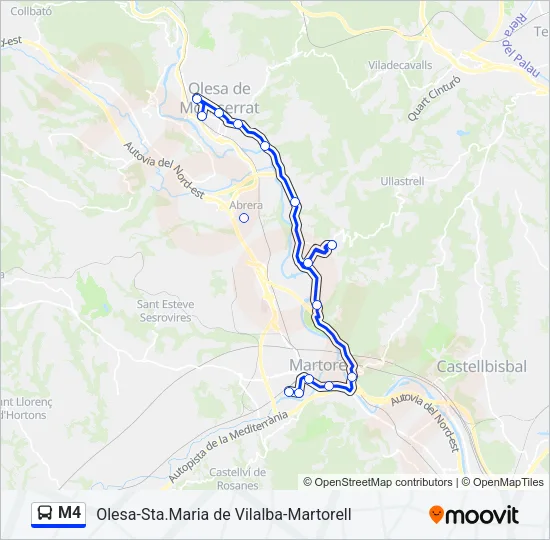 M4 Bus Line Map