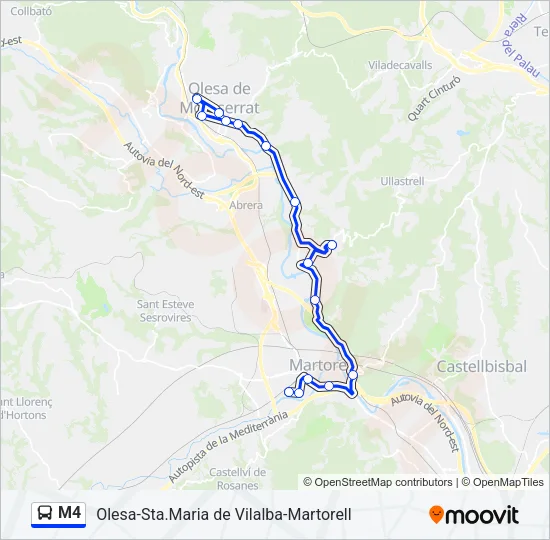 M4 Bus Line Map