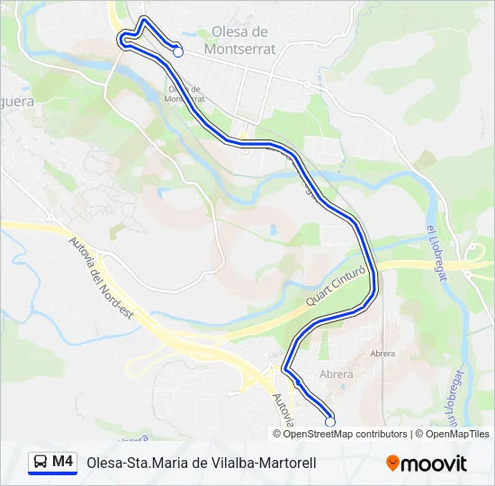 M4 Bus Line Map